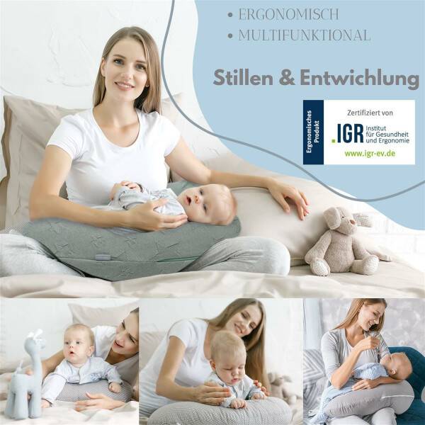 Sei Design Stillkissen 190x30 Bio Baumwollbezug gestrickt Füllung EPS Mikroperlen Online