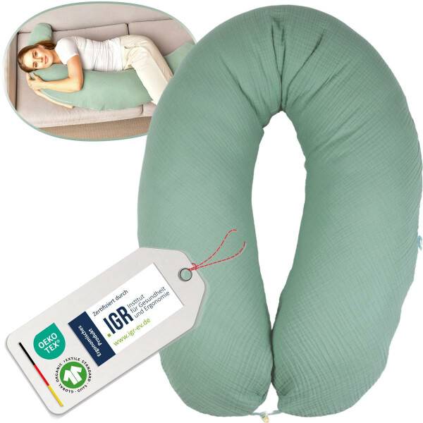 Sei Design Stillkissen 190x30 Musselin mint Füllung Mikroperlen Verkauf