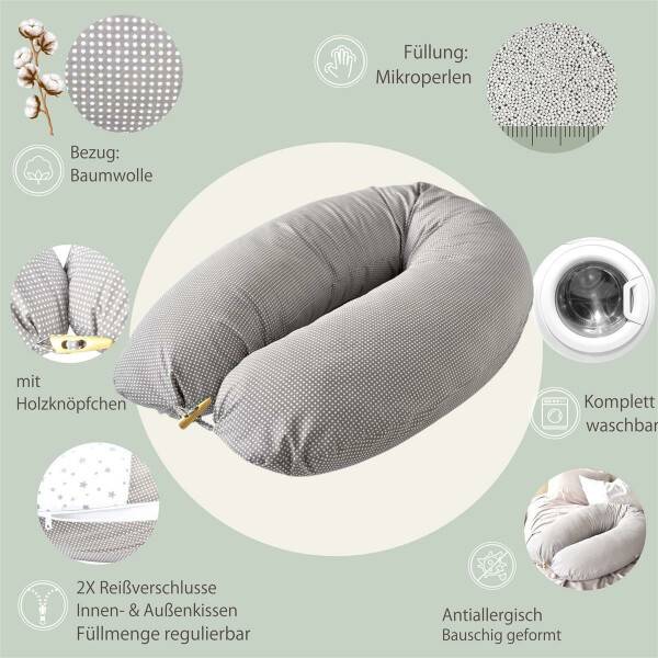 Sei Design Stillkissen 190x30 Punkte-Taupe EPS-Mikroperlen Angebote