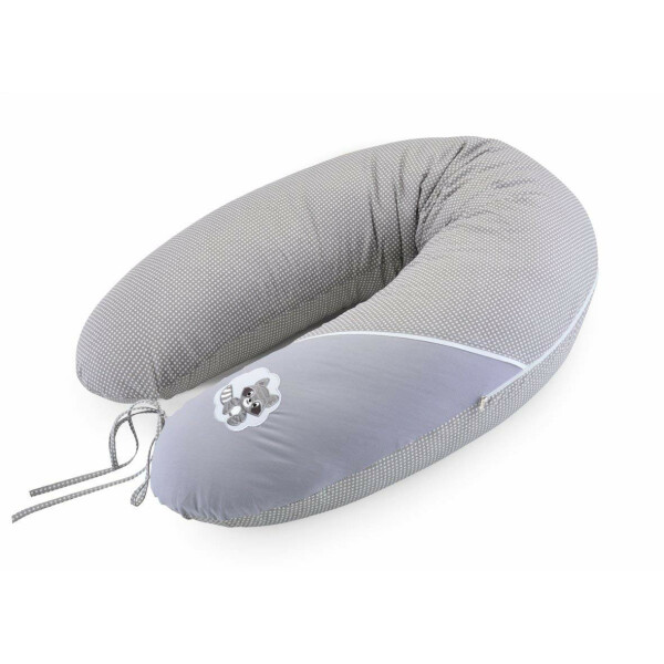 Sei Design Stillkissen 190x30 XXL | Füllung EPS Mikroperlen | Bezug 100% Baumwolle | Taupe-Waschbär Fabrikverkauf