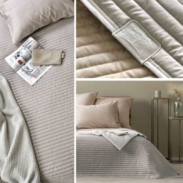 Sei Design Wende-Tagesdecke Living Trend 240x220 Taupe hell Outlet