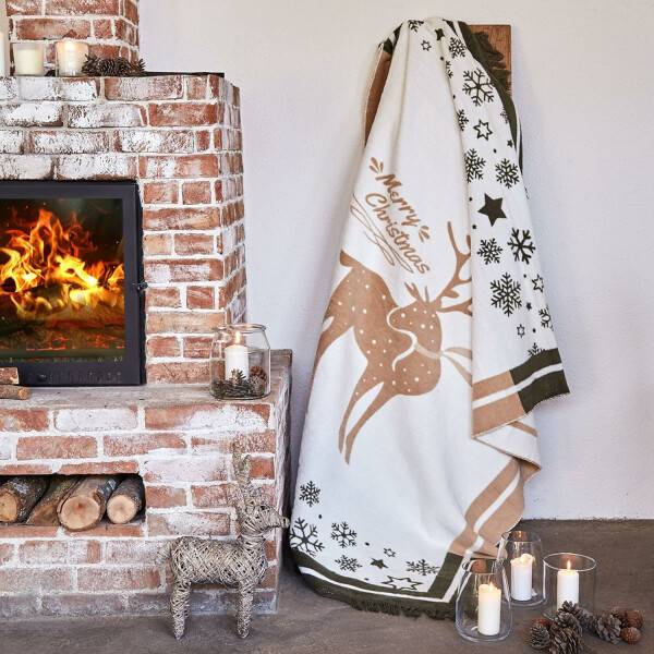 Sei Design Weihnachts Kuscheldecke 150x200 – Zweiseitige Fleece Decke mit Weihnachtlichen Wintermotiven Online