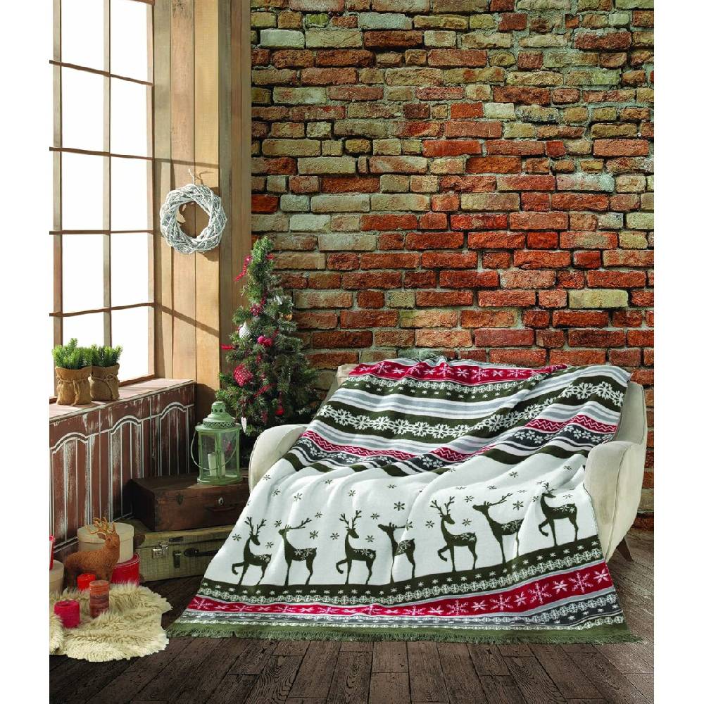 Sei Design Weihnachts Kuscheldecke 150x200 – Zweiseitige Fleece Decke mit Weihnachtlichen Wintermotiven