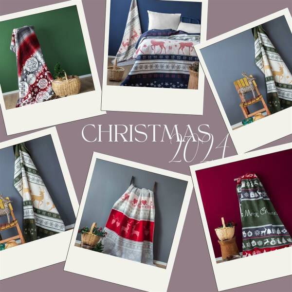 Sei Design Weihnachts Kuscheldecke 150x200 – Zweiseitige Fleece Decke mit Weihnachtlichen Wintermotiven Outlet