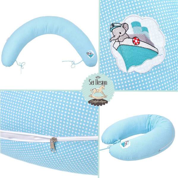 Sei Design SET Stillkissen 170x30 + 1x Extra Bezug | Füllung EPS Mikroperlen | Kapitän Elefant Verkauf