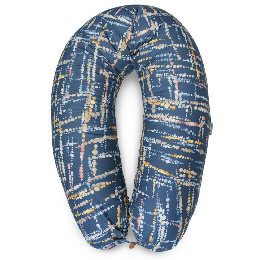 Sei Design Stillkissen 190x30 XXL | Füllung Faserbällchen | Bezug 100% Baumwolle | Aquarell Denim