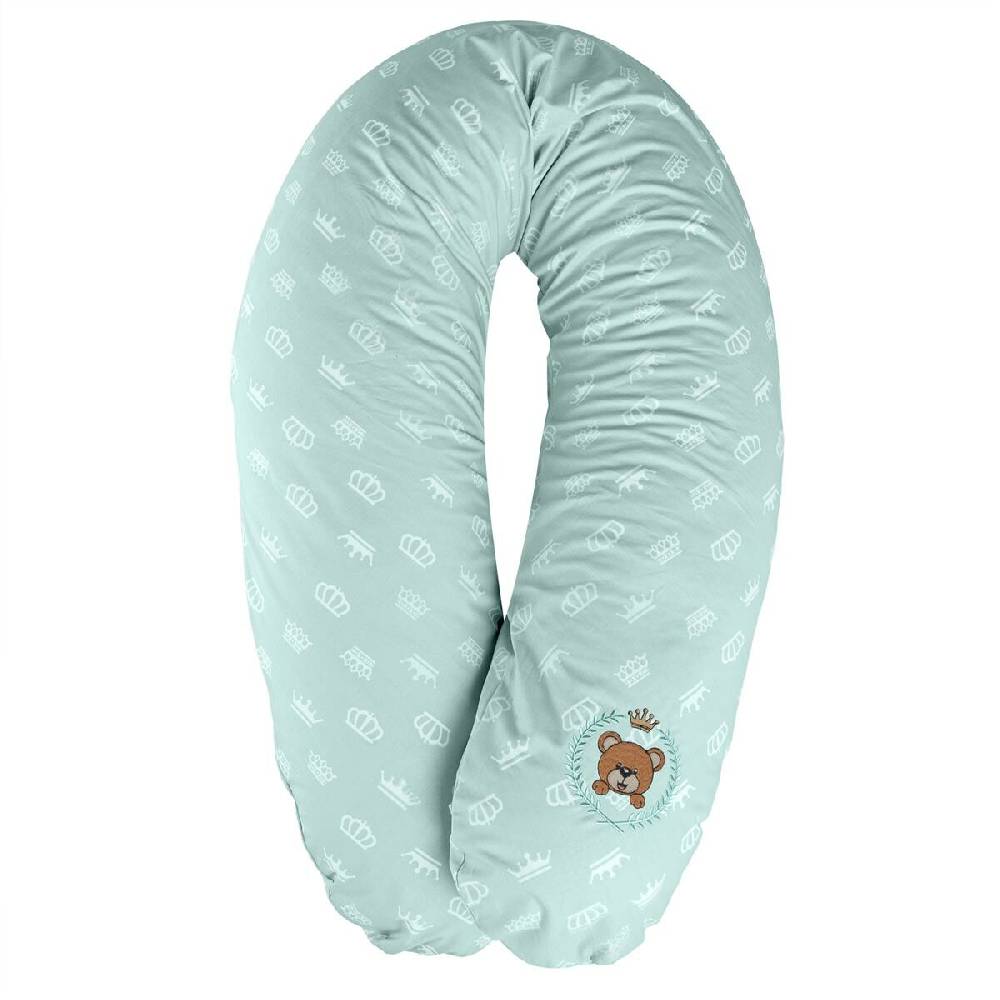 Sei Design Stillkissen 190x30 XXL | Füllung Faserbällchen | Bezug 100% Baumwolle | Krone Mint