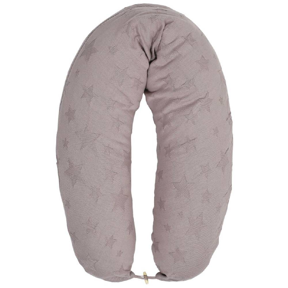 Sei Design Stillkissen 190x30 XXL | Füllung Faserbällchen | Bezug 100% BIO-Baumwolle | gestrickt Pale Mauve