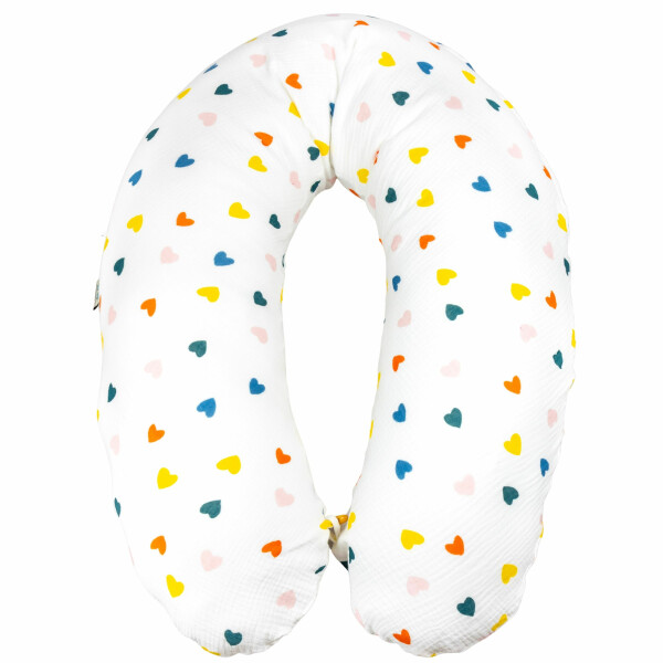 Sei Design Stillkissenbezug 190x30 100% Baumwolle Holzknopf Musselin Herzchen Vierteljährliche Förderung