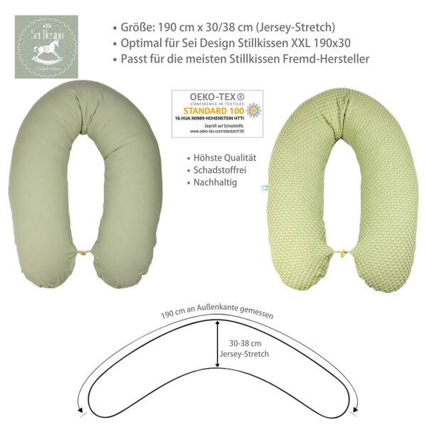 Sei Design Stillkissenbezug XXL 190x30 cm – Hochwertiger Jersey und Waffelstoff Meist gekauft