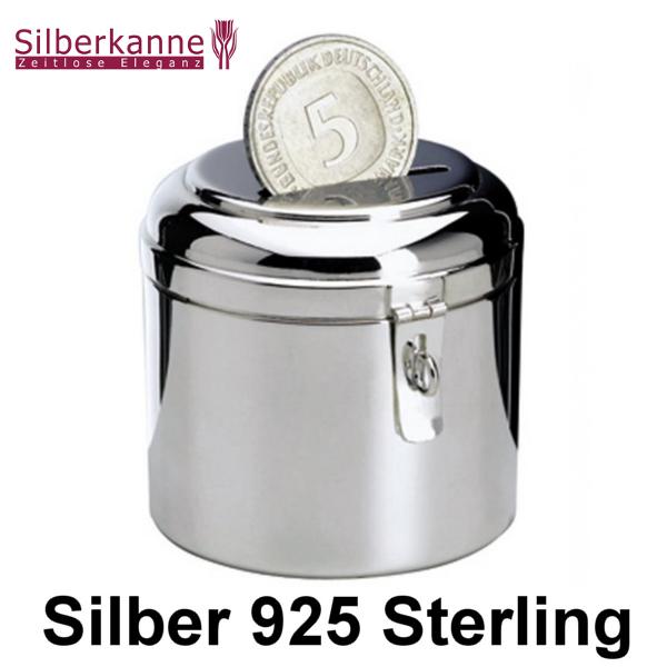 Silberkanne Spardose Classic D 6cm H 6cm Silber 925