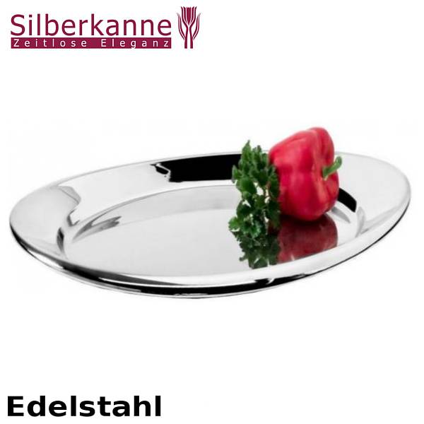 Silberkanne Tablett Berlin oval 56x36 cm aus premium Edelstahl