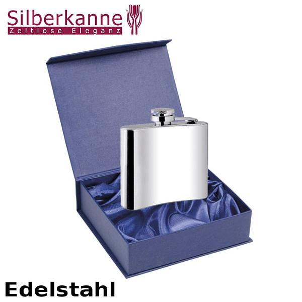 Silberkanne Flachmann 11x9x3 cm 170 ml Premium Edelstahl