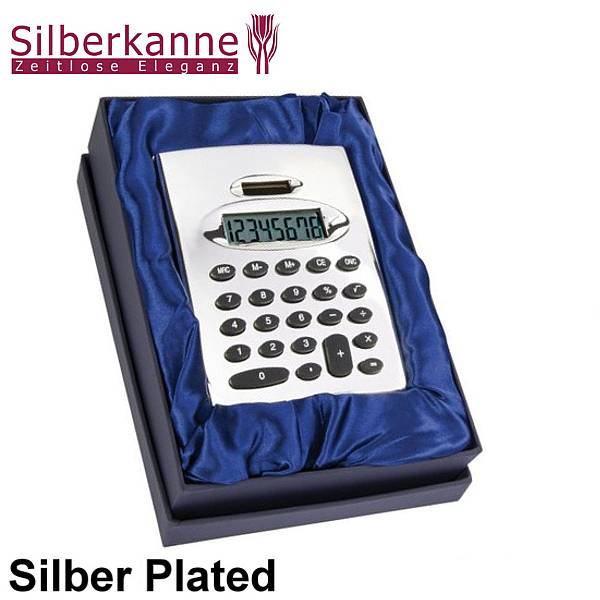 Silberkanne Tischrechner Klassik 11x14 cm Silber Plated versilbert