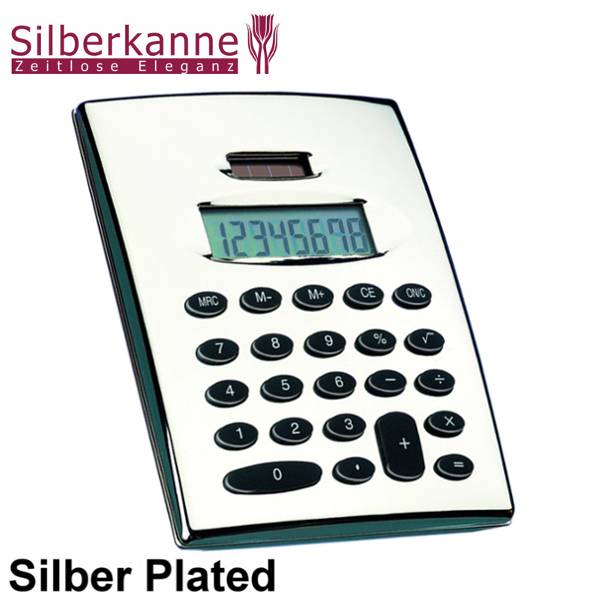 Silberkanne Tischrechner Klassik 11x14 cm Silber Plated versilbert Blitzverkäufe