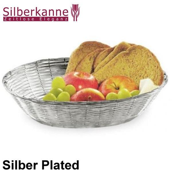 Silberkanne Brotkorb oval 23x18x6 cm Silber Plated versilbert