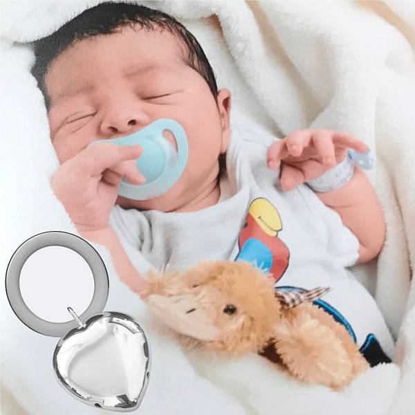 Silberkanne Kinderrassel mit Beissring Herz 7 cm Silber Plated versilbert Online