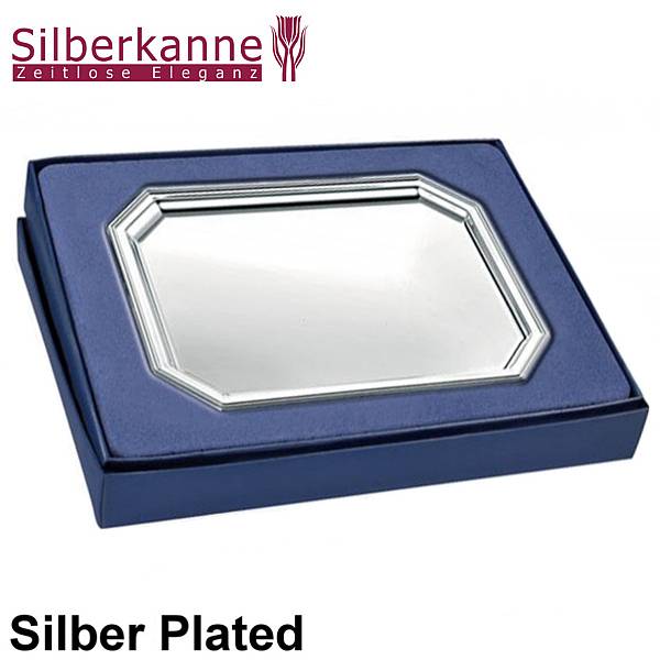 Silberkanne Tablett Palma achteckig 23x17x4 cm Silber Plated versilbert