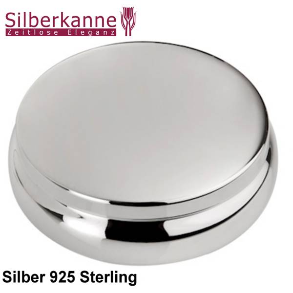 Silberkanne Dose Pillendose Zahndose Haardose 6x2 cm zweiteilig Silber 925 Sterling im Angebot