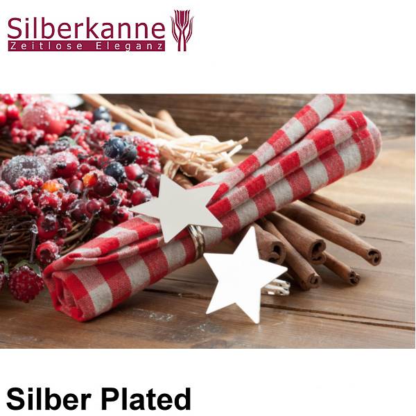 Silberkanne Serviettenringe Sterne 5x5 cm 4 tlg Silber Plated versilbert