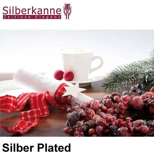 Silberkanne Serviettenringe Sterne 5x5 cm 4 tlg Silber Plated versilbert Hotsell