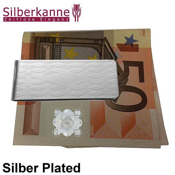 Silberkanne Geldscheinklammer Money mit Gravurfeld 6x3 cm Silber Plated versilbert Verkauf