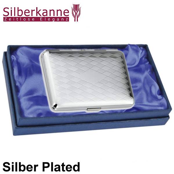 Silberkanne Zigarettenetui doppelseitig Frankfurt 6,5x9,5 cm Silber Plated versilbert