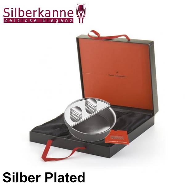 Silberkanne TONINO LAMBORGHINI Zigarrenaschenbecher 10x10x3 cm Silber Plated versilbert