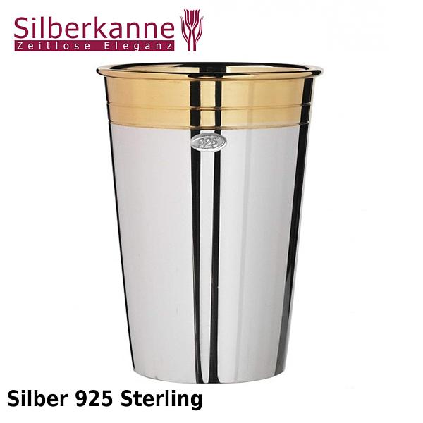 Silberkanne Becher H 8 cm Silber 925 Sterling innen vergoldet