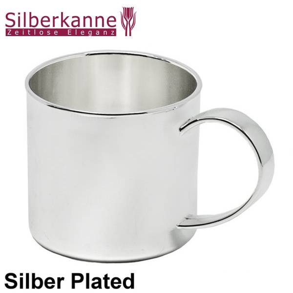 Silberkanne Kinder Trinkbecher klassisch 5x9cm mit Henkel Silber Plated