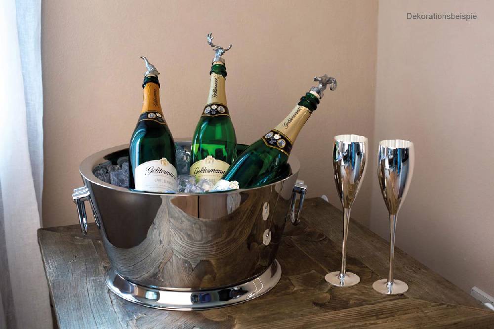 Silberkanne Champagnergläser 2er Set 24,8cm Silber Plated versilbert in Geschenkbox