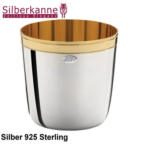 Silberkanne Becher Konisch H 6 cm innenvergoldet Silber 925
