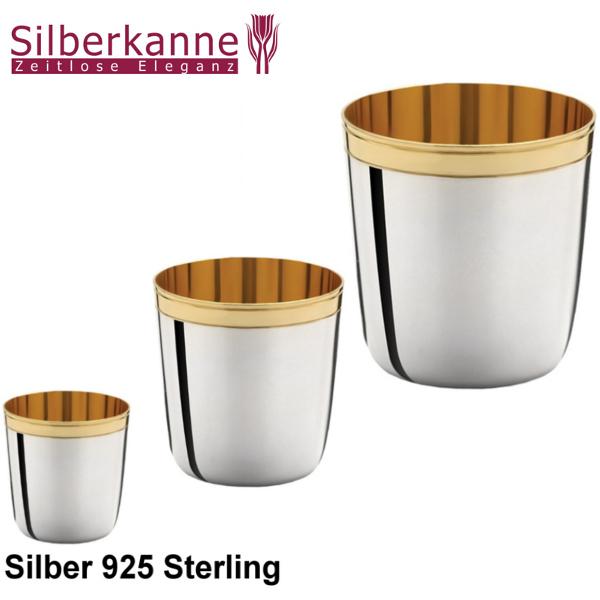 Silberkanne Becher Konisch H 6 cm innenvergoldet Silber 925 im Angebot