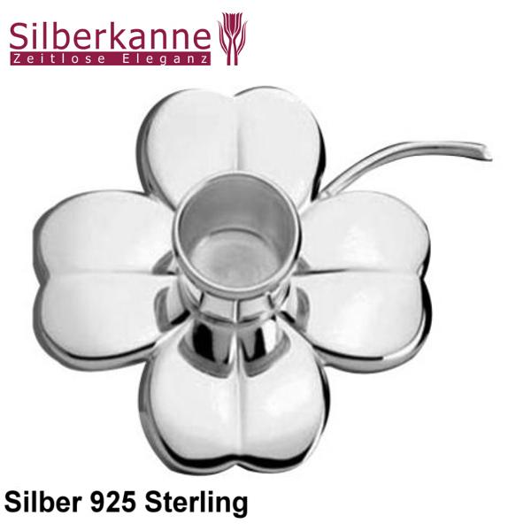 Silberkanne Kerzenleuchter mit Kleeblatt Lucky H 2 cm Silber 925 Sterling