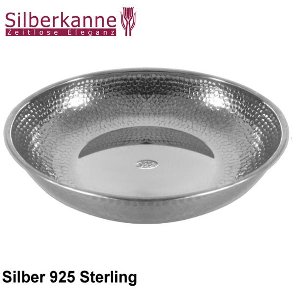 Silberkanne Schale Silber 925 Stockholm D 20 cm Hammerschlagmuster