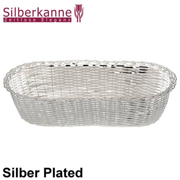 Silberkanne Korb Brotkorb Obstkorb Hamburg 25x12x7 cm Silber Plated versilbert