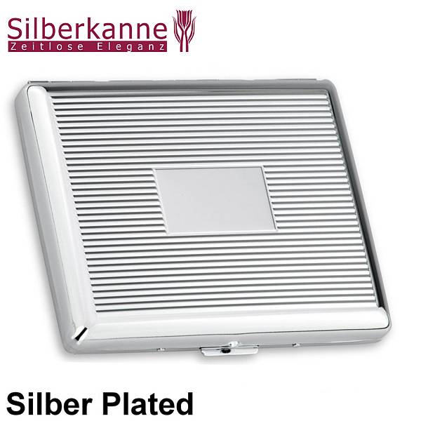 Silberkanne Zigarettenetui doppelseitig Hamburg 8,5x10,5x2 cm Silber Plated versilbert