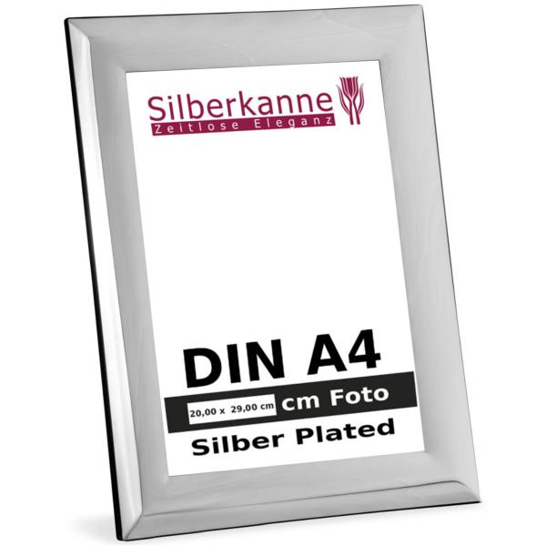 Silberkanne Bilderrahmen DIN A4 für Urkunden und Zertifikate 20,0x29,0 cm Foto Silber Plated versilbert