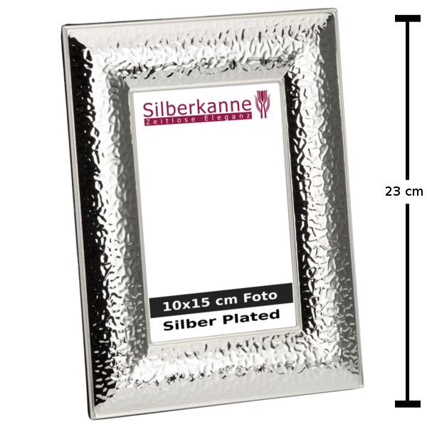 Silberkanne Bilderrahmen mit breiter Leiste 10x15 cm Foto Silber Plated versilbert