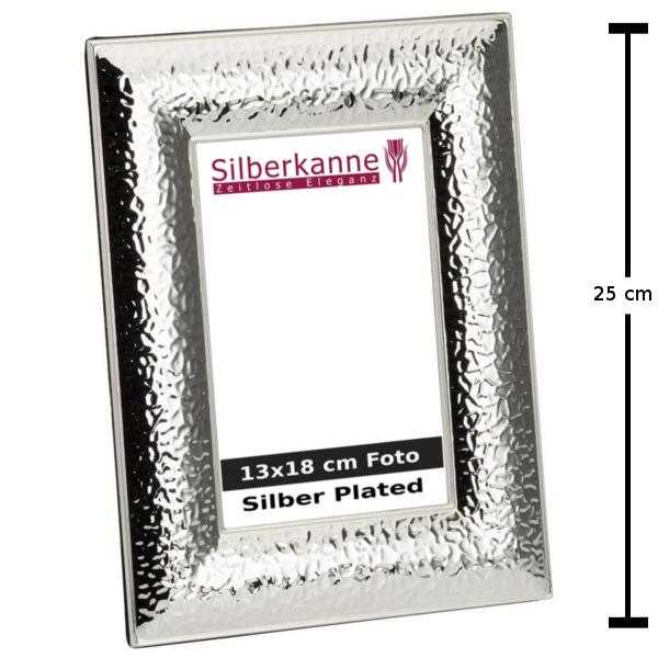Silberkanne Bilderrahmen mit breiter Leiste 13x18 cm Foto Silber Plated versilbert