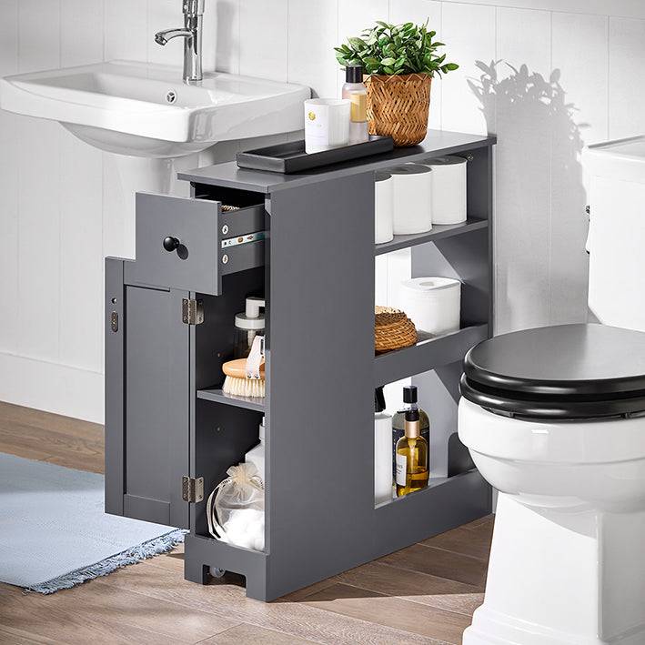 Sobuy SoBuy Nischenregal Küchenregal Rollwagen Badmöbel Dunkelgrau BZR106-DG Outlet