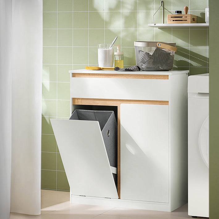 Sobuy SoBuy Wäscheschrank mit Wäschesack Wäschesammler Badmöbel Weiß BZR79-W Angebote