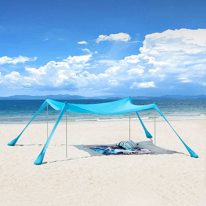 Sobuy SoBuy Lycra Strandzelt mit 4 Alu-Stangen Sonnensegel Strandmuschel Hellblau OZT02-HB Meist gekauft
