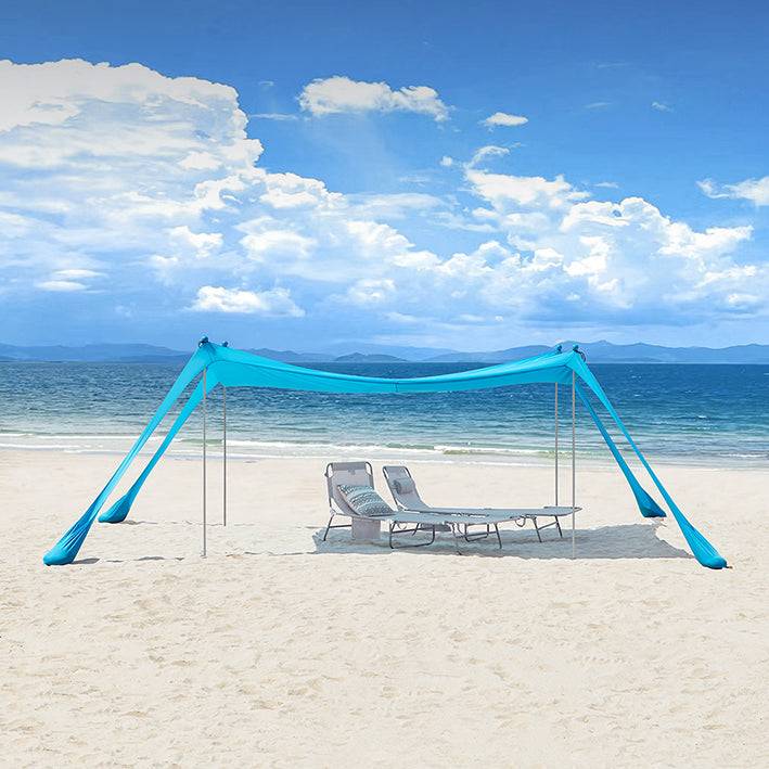 Sobuy SoBuy Lycra Strandzelt mit 4 Alu-Stangen Sonnensegel Strandmuschel Hellblau OZT02-HB Meist gekauft