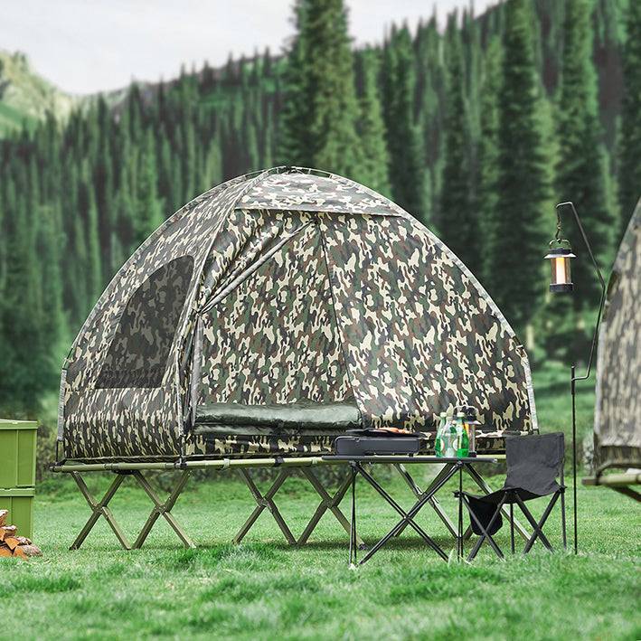 Sobuy SoBuy 4in1-Zelt Für 2 Personen Wurfzelt Feldbett mit Campingliege Tarnfarbe OGS32-L-TN Auslauf