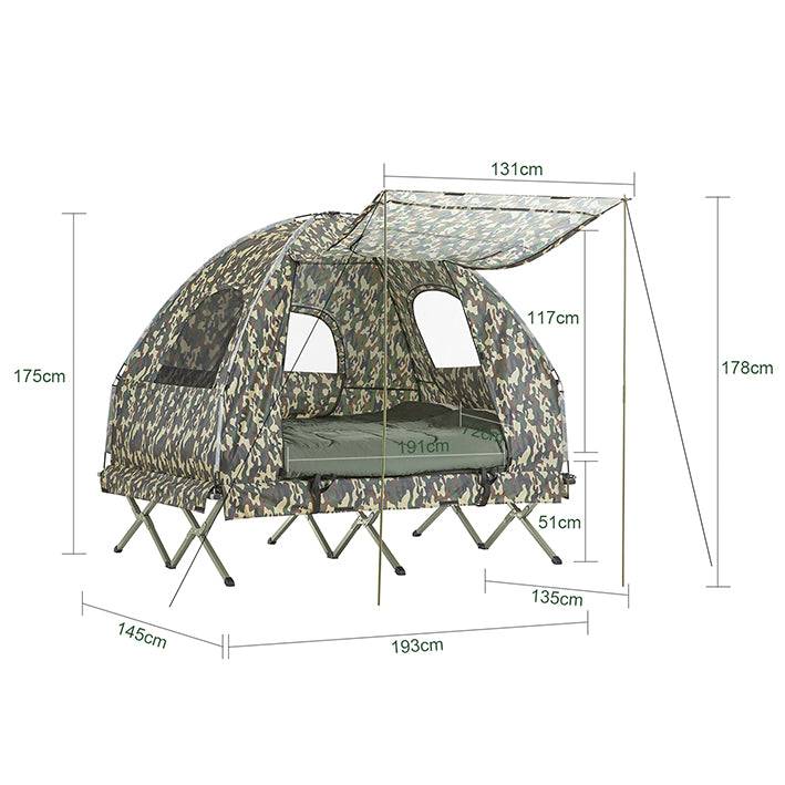 Sobuy SoBuy 4in1-Zelt mit Vorzelt Für 2 Personen Wurfzelt Feldbett mit Campingliege Tarnfarbe OGS61-L-TN Verkauf