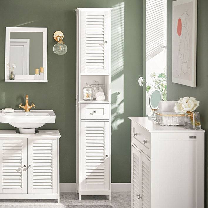 Sobuy SoBuy Bad Hochschrank Badschrank Badregal Weiß FRG236-W Blitzverkäufe