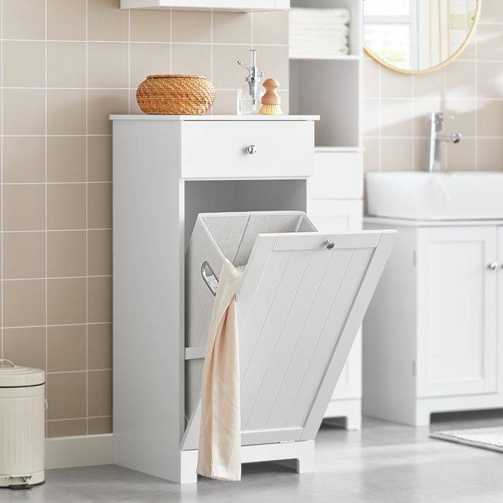 Sobuy SoBuy Wäscheschrank mit Wäschesack Wäschesammler Wäschekorb Weiß BZR21-W Online