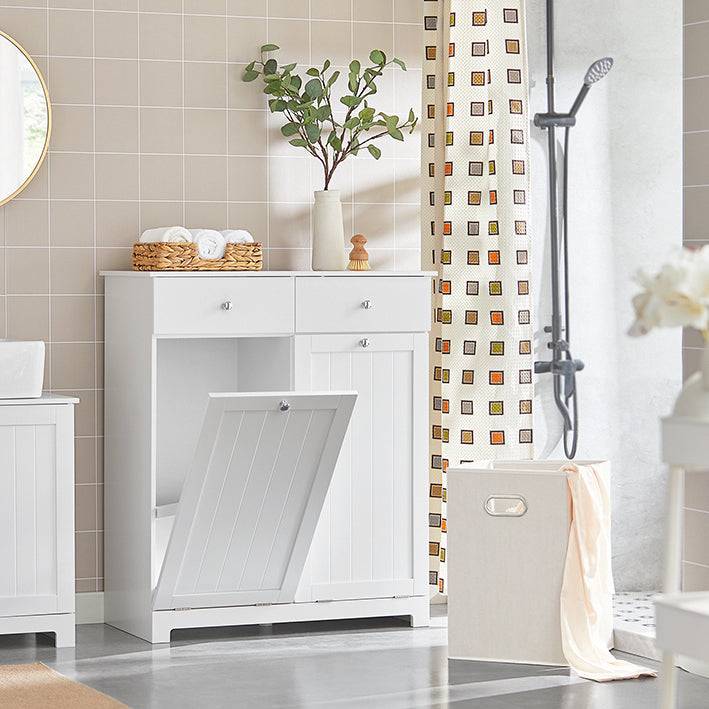 Sobuy SoBuy Wäscheschrank mit 2 Wäschesäcke Wäschesammler Wäschekorb Weiß BZR33-W Outlet