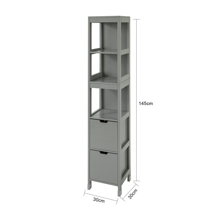 Sobuy SoBuy Bad Hochschrank Badschrank stahlgrau Badezimmermöbel Landhaus FRG126-SG Günstig kaufen
